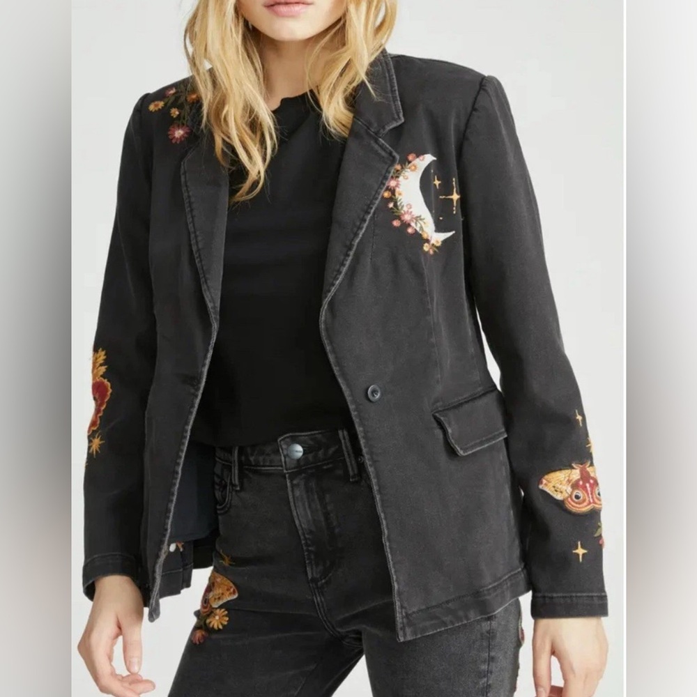 DRIFTWOOD - Embroidered Black Denim Jacket - SZ XS - NWT